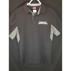 Harley Davidson Las Vegas Polo Shirt‎ Mens Small Black Gray Short Sleeve